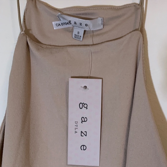 NWT Trendy Halter Tank Top in Beige- Size Small - Picture 5 of 7